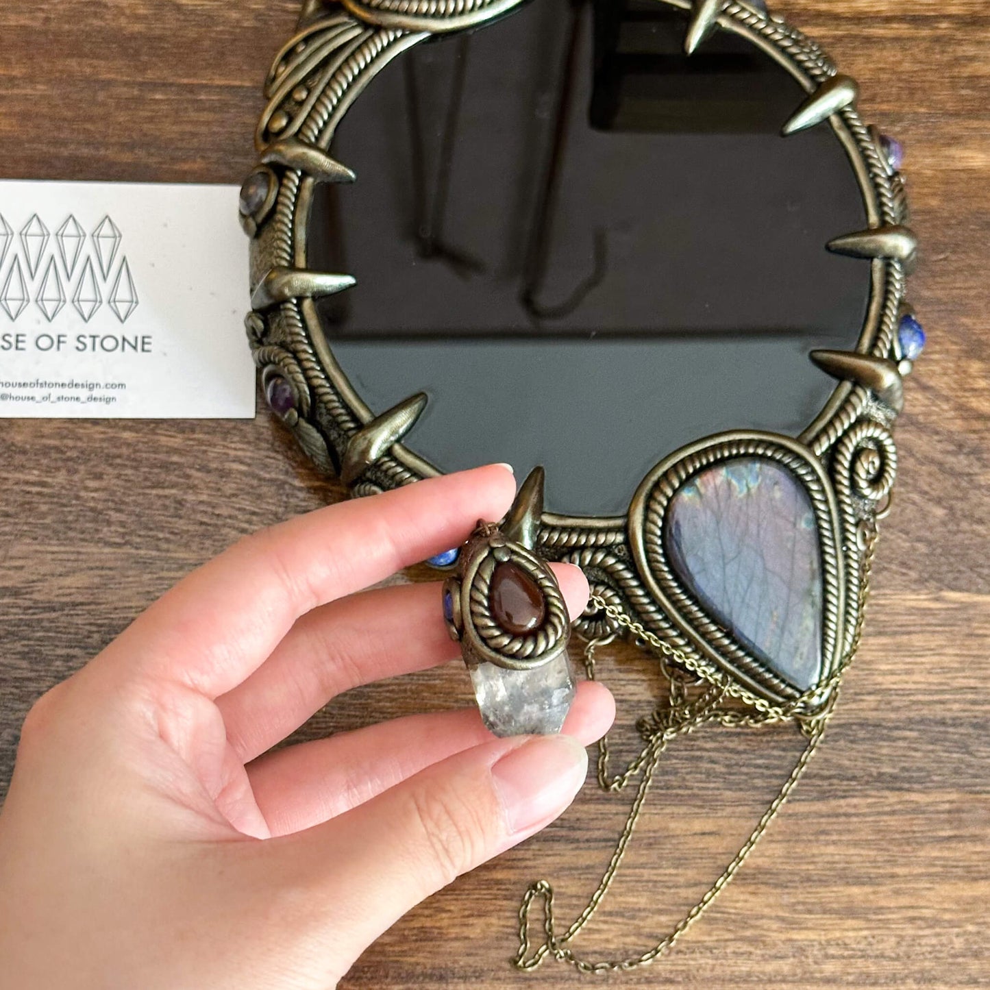 Handmade Natural Black Obsidian Crystal Wall Hanging Decor/Magic XLarge Obsidian Mirror Spiritual Window Interior Room Hangings/Scrying Mirror Door Hanging/Altar Tool