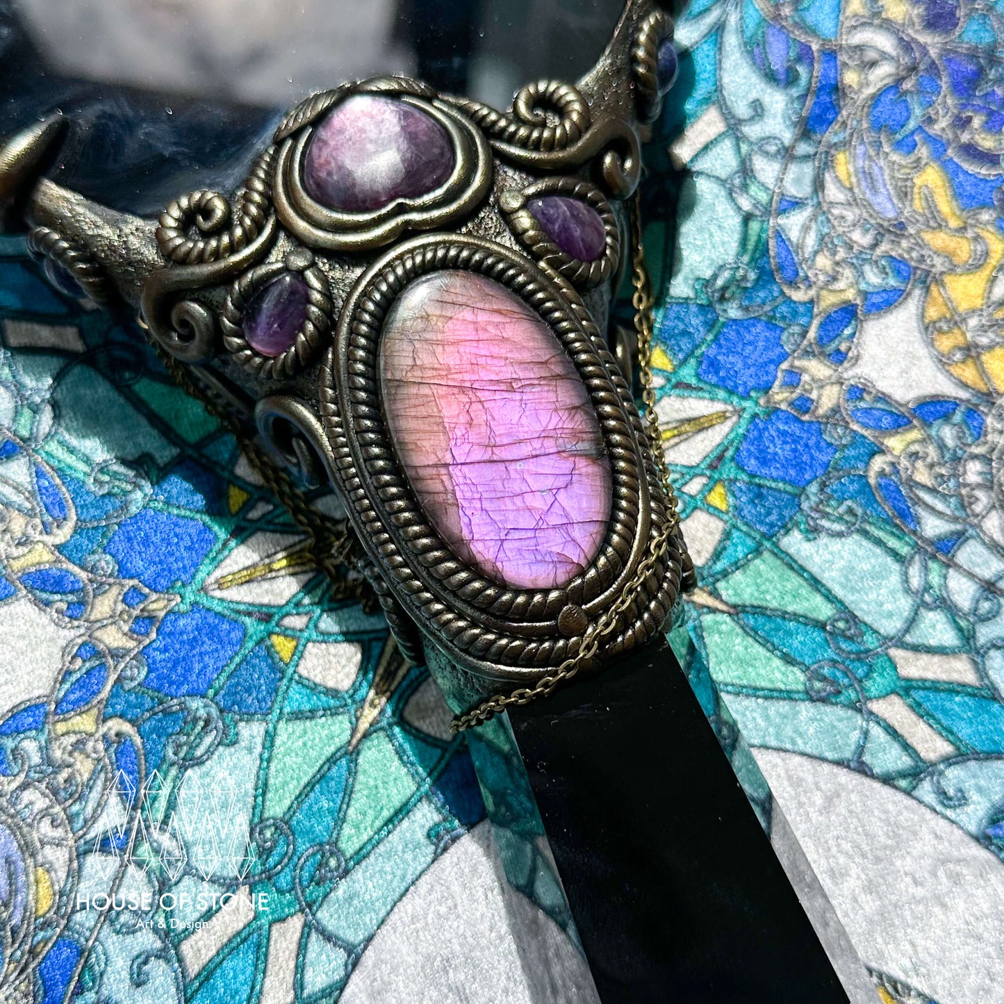 Handmade Natural Black Obsidian Mirror/Magic XXLarge Obsidian Witch Wand/Crystal Quartz Wand/Scrying Mirror Wand/Root Chakra/Manifest Altar Tool