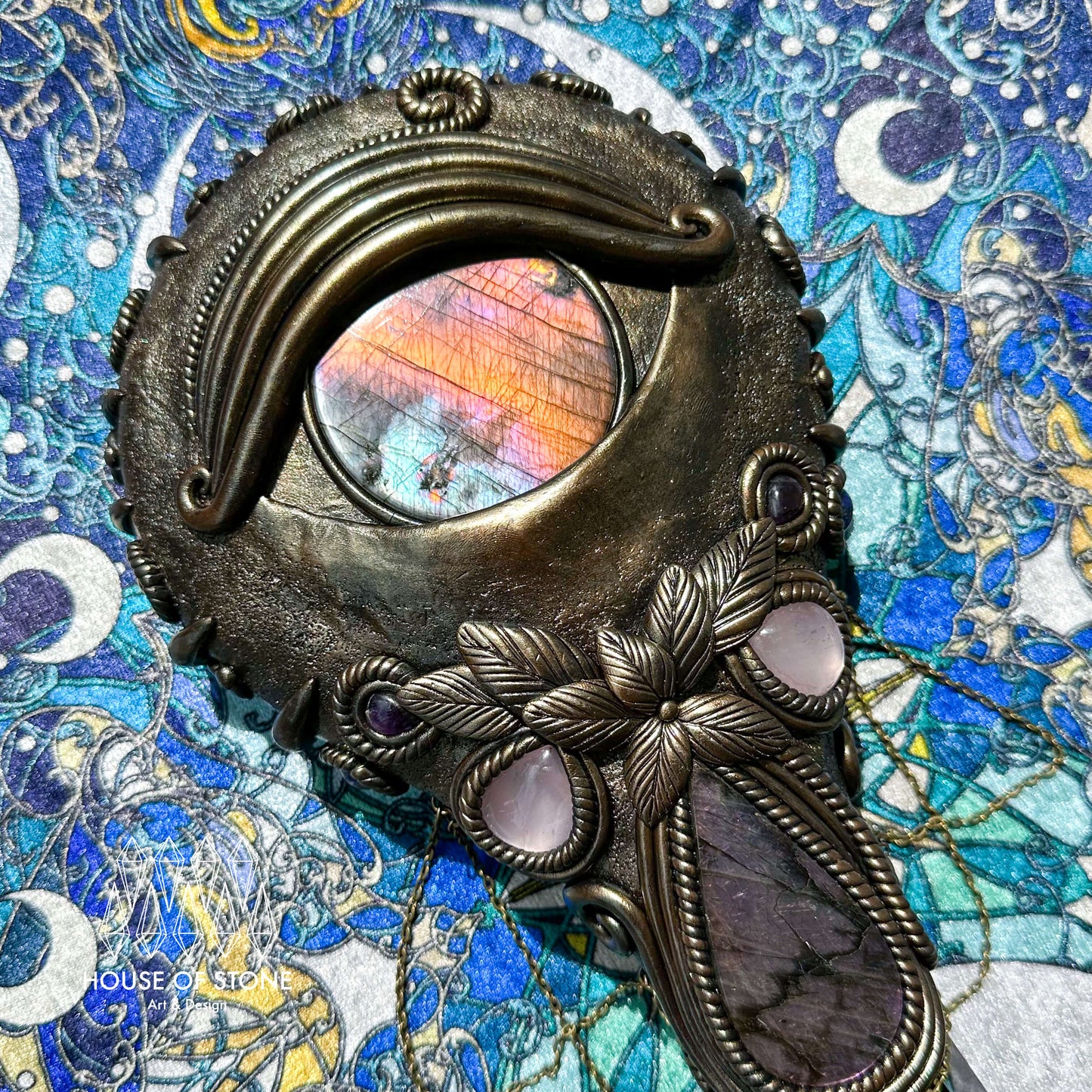 Handmade Natural Black Obsidian Mirror/Magic XXLarge Obsidian Witch Wand/Crystal Quartz Wand/Scrying Mirror Wand/Root Chakra/Manifest Altar Tool