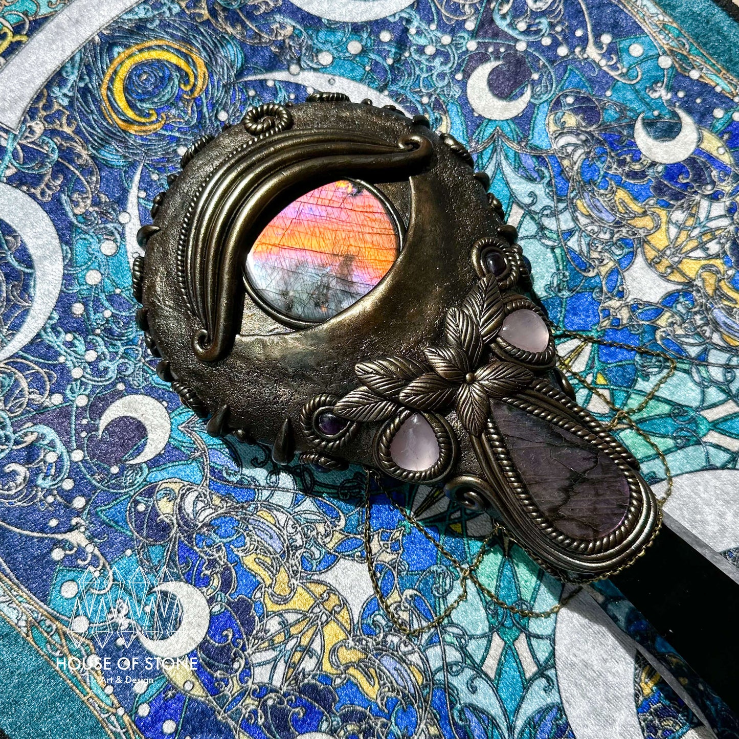 Handmade Natural Black Obsidian Mirror/Magic XXLarge Obsidian Witch Wand/Crystal Quartz Wand/Scrying Mirror Wand/Root Chakra/Manifest Altar Tool