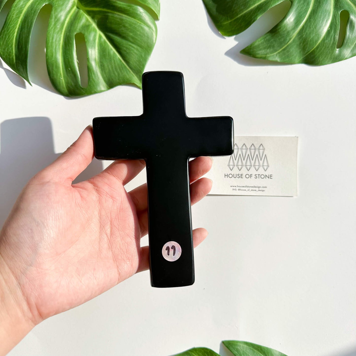 Natural Black Obsidian Cross/Large Hand carved Black Obsidian Cross/Gemstone Obsidian Cross/Crystal Cross/Root Chakra Healing/Altar Tools