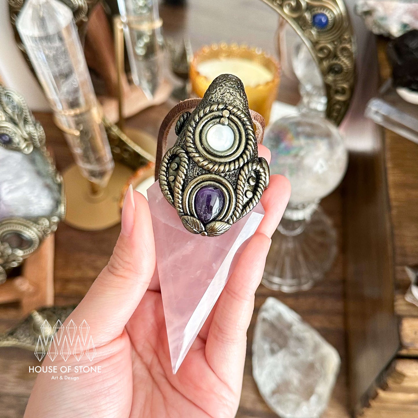 Handmade Natural Rose Quartz Pendant Necklace/Magic Rose Quartz Crystal Protection Pendant/Garden Quartz Jewelry/Chakra/Altar Tool