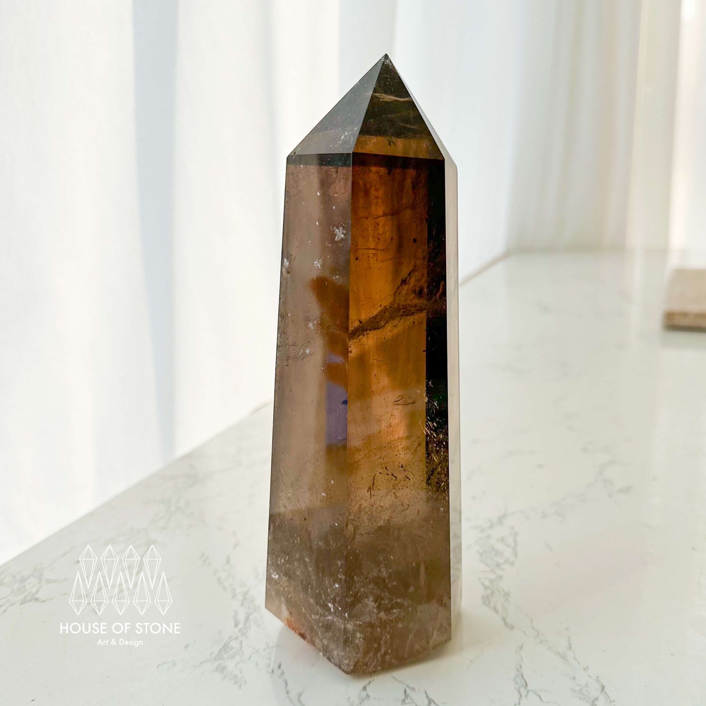 Natural Large Smoky Quartz Tower/XL High Quality Smoky Quartz Point Tower/Smoky Quartz Obelisk