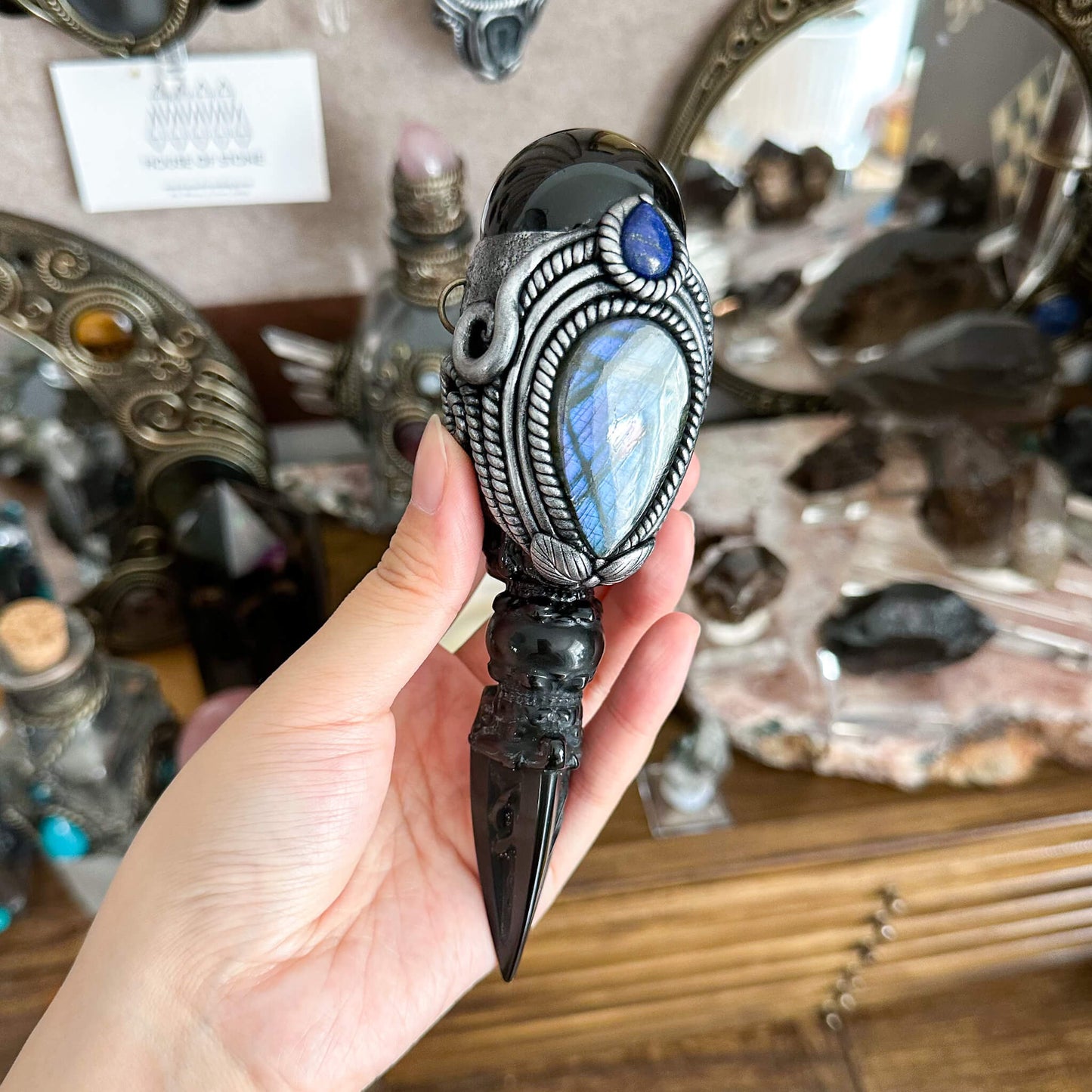 Handmade Natural Gold Sheen Obsidian Pendant Necklace/Magic Obsidian Crystal Protection Pendant/Talisman Amulet Jewelry/Chakra/Altar Tool