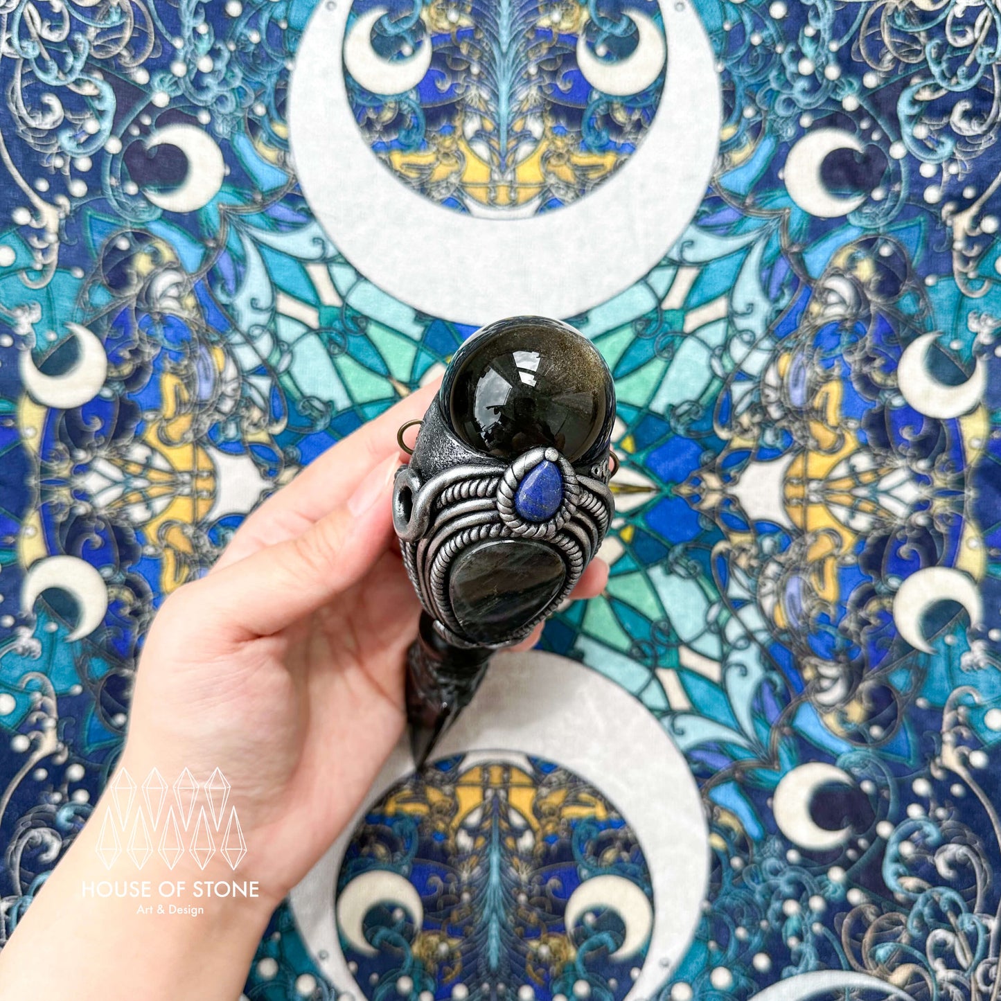 Handmade Natural Gold Sheen Obsidian Pendant Necklace/Magic Obsidian Crystal Protection Pendant/Talisman Amulet Jewelry/Chakra/Altar Tool