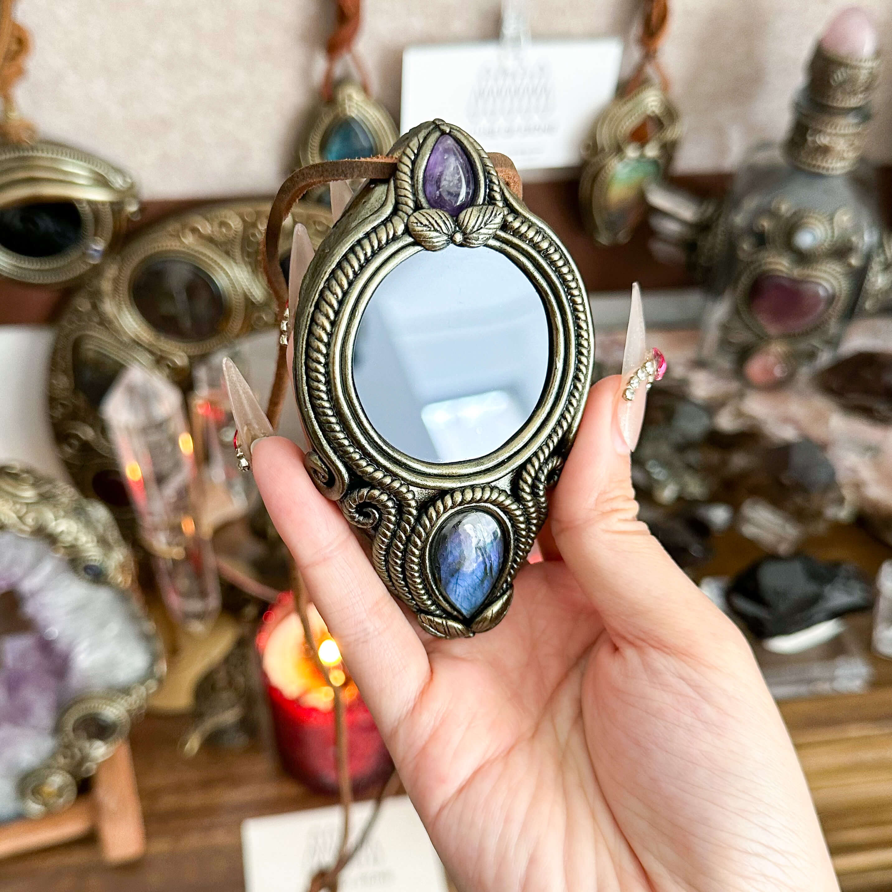 Handmade Natural Black Obsidian Pendant Necklace/Magic Obsidian