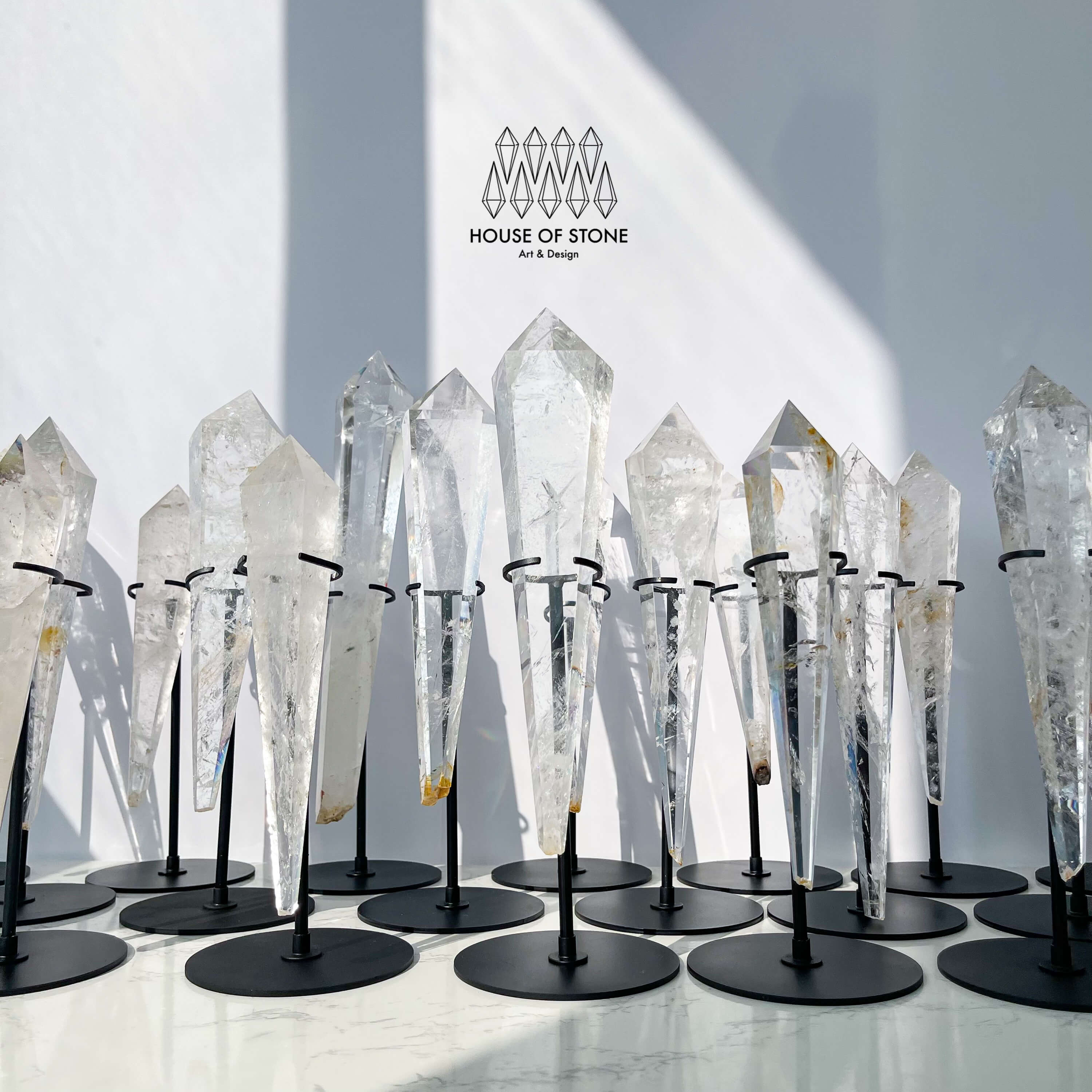 Natural Crystal Wand Stand/Crystal Handle Base/Metal Stand for Crystal ...