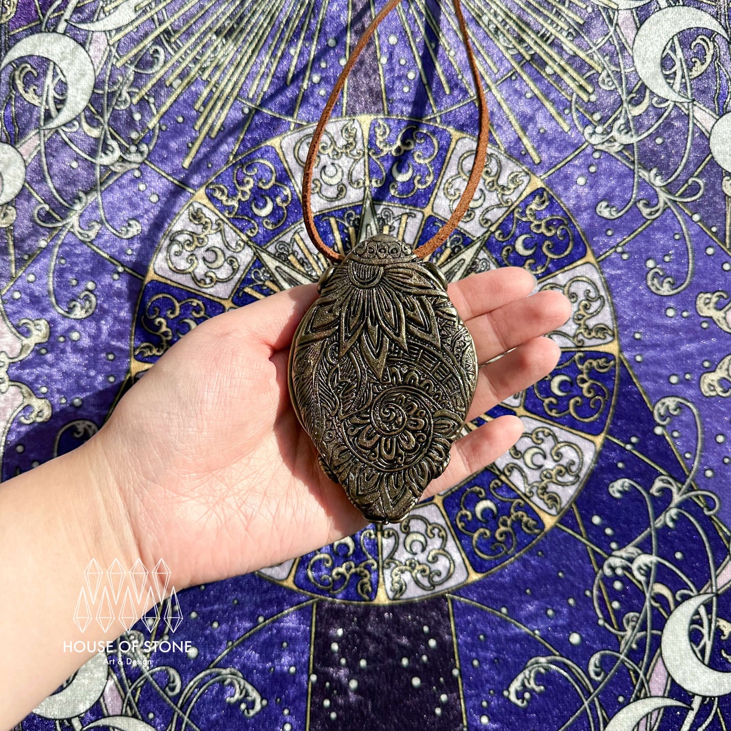 Natural Handmade Black Obsidian Pendant Necklace/Magic Obsidian Mirror Crystal Pendant/Scrying Mirror Agate Jewelry/Altar Tool