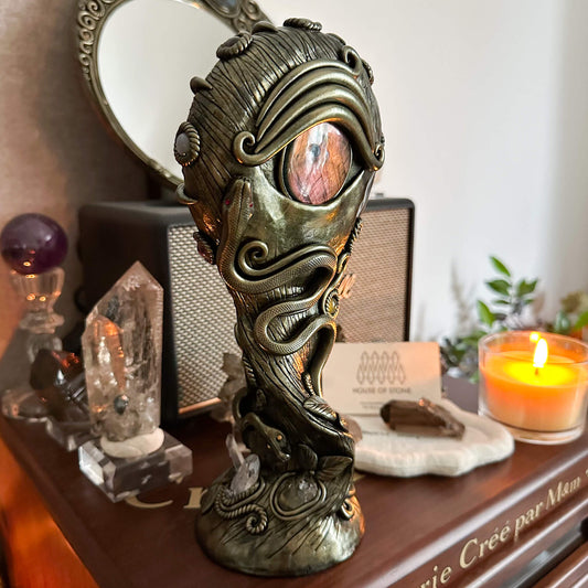 Handmade Natural Black Obsidian Mirror/Magic Obsidian Witch/Crystal Quartz with Base/Scrying Mirror/Root Chakra/Manifest Altar Tool