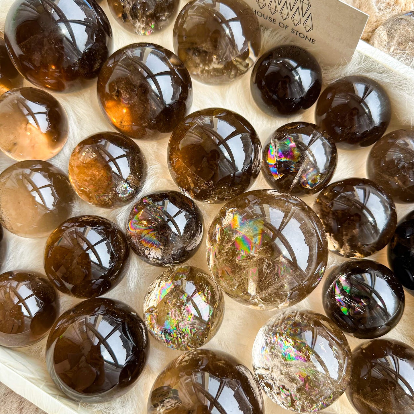 Natural Brazil Smoky Quartz Sphere/Rainbow Smoky Quartz Crystal Sphere/Rare Smoky Quartz Ball/Root Chakra Healing