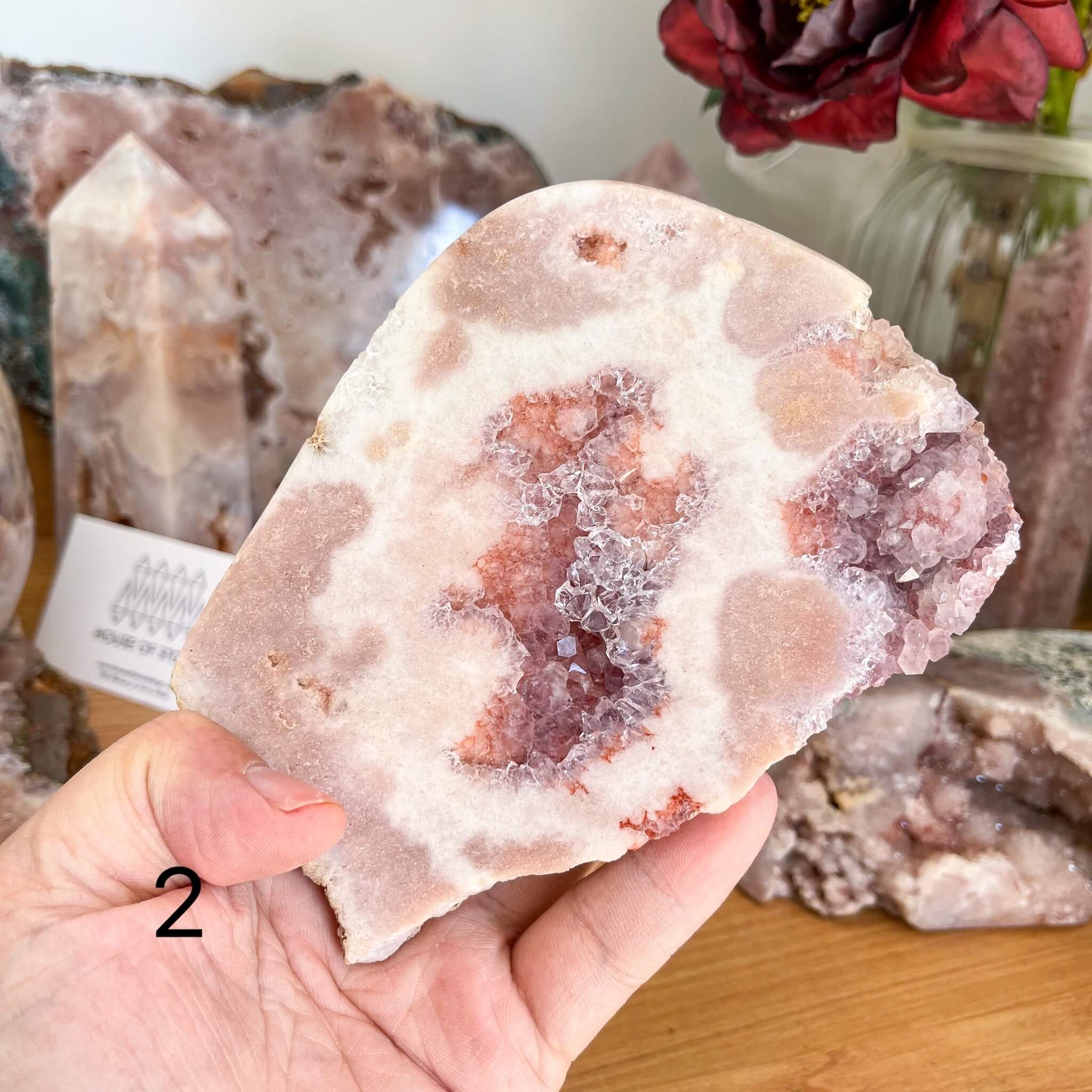 Clear stone pink geode orders