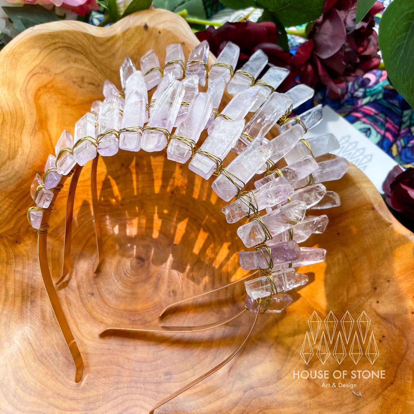 Natural Light Amethyst Crystal Quartz Crown/Tiara Healing Hair Crown/Wedding Bride Jewelry Headband Gift/Wire Wrapped Crown