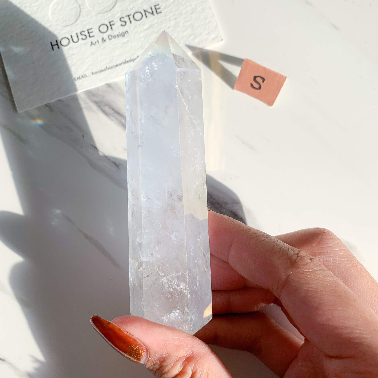 Angel Aura Clear Quartz Tower/Aura Clear Quartz/Clear Crystal/Crystal Obelisk