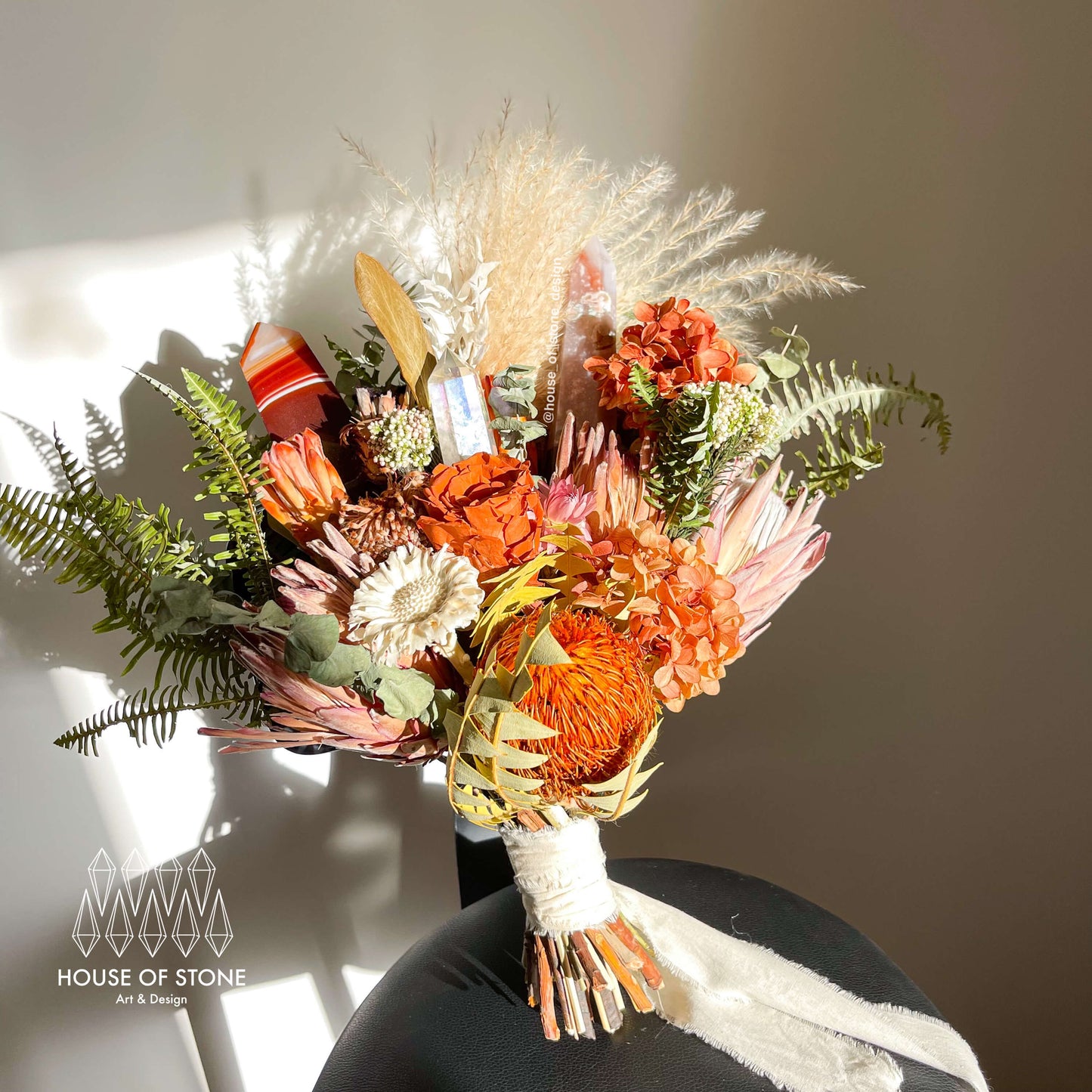Crystal Dried Flowers Bouquet/Natural Crystal Preserved Flowers Bouquet/Wedding Crystal Bouquet/Home Decoration/2