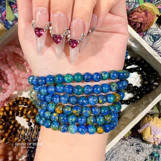 Natural Azurite Beads Bracelet/Azurite Gemstone Jewelry