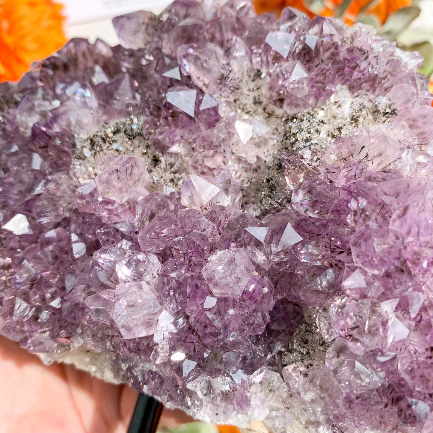 Natural Brazil Amethyst Cluster with Stand/Raw Amethyst Cluster Geode with Stand