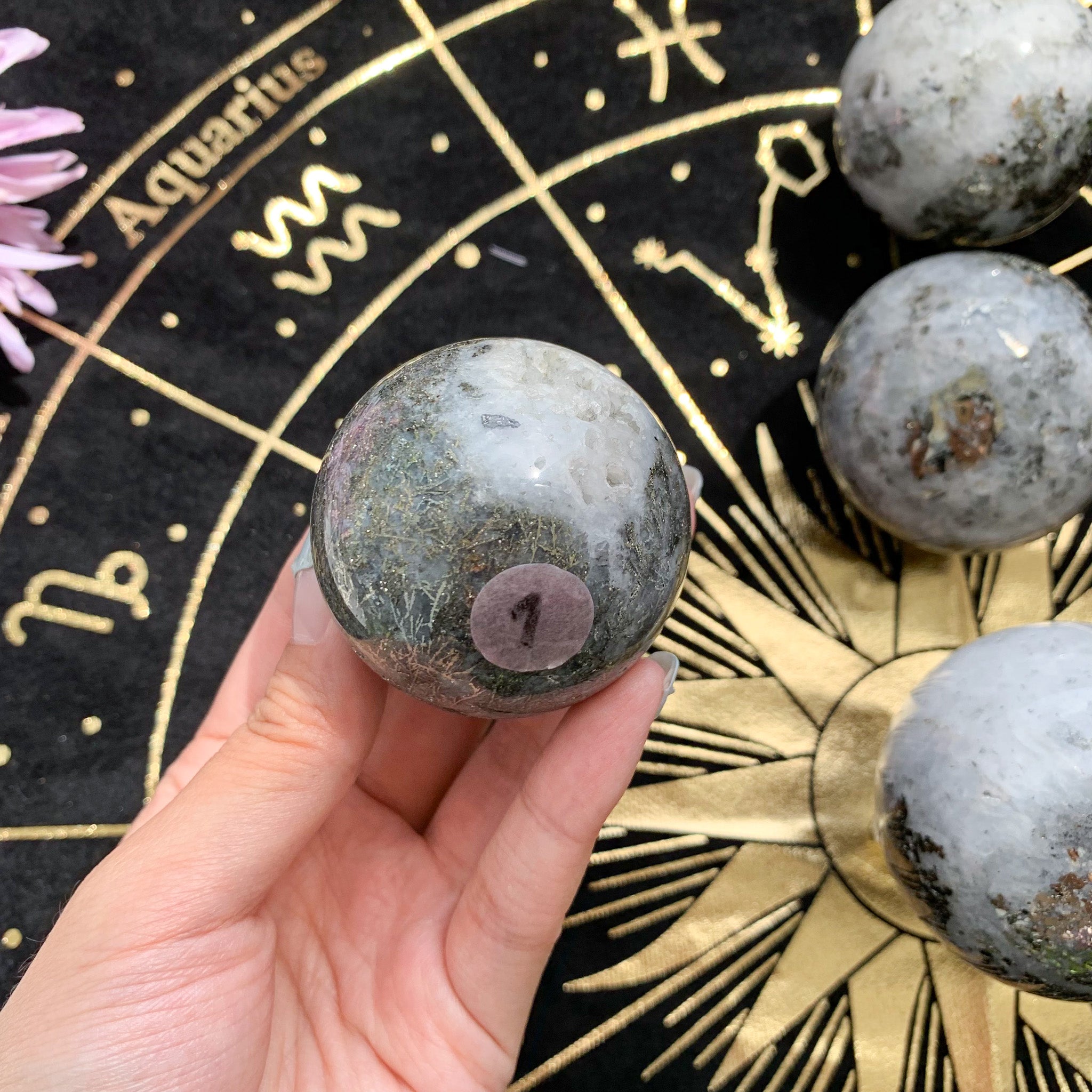 Pyrite & Quartz top Sphere