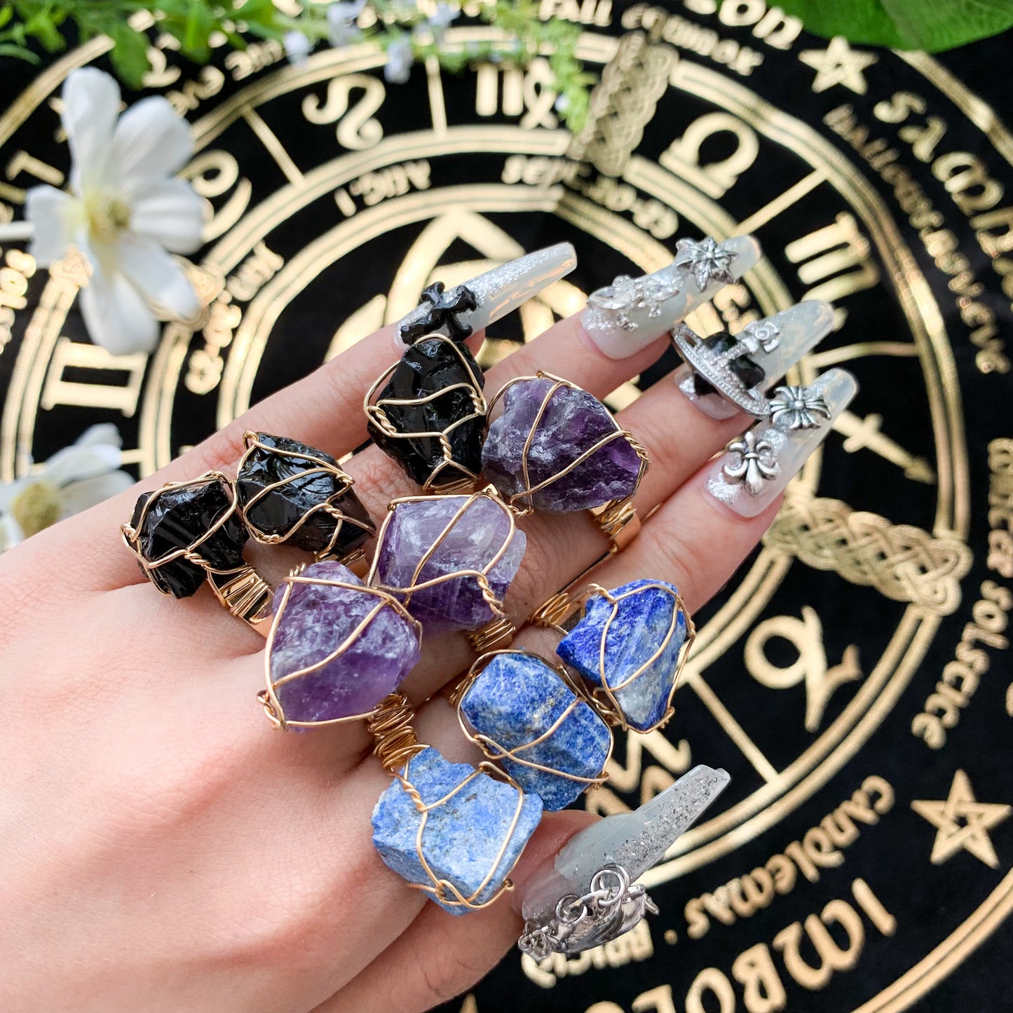 Raw Crystal Ring/Natural Quartz Wire Wrapped Crystal Rings/Handmade Crystal Ring