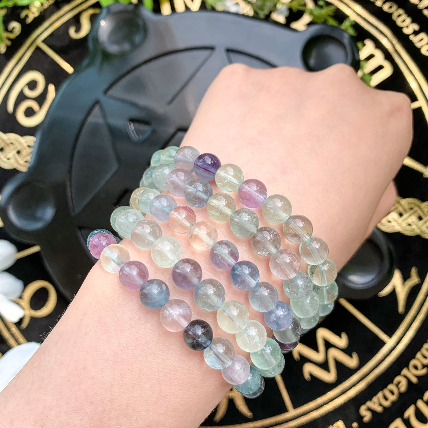 Natural Fluorite Beads Bracelet/Gemstone Jewelry/Beads Bracelet