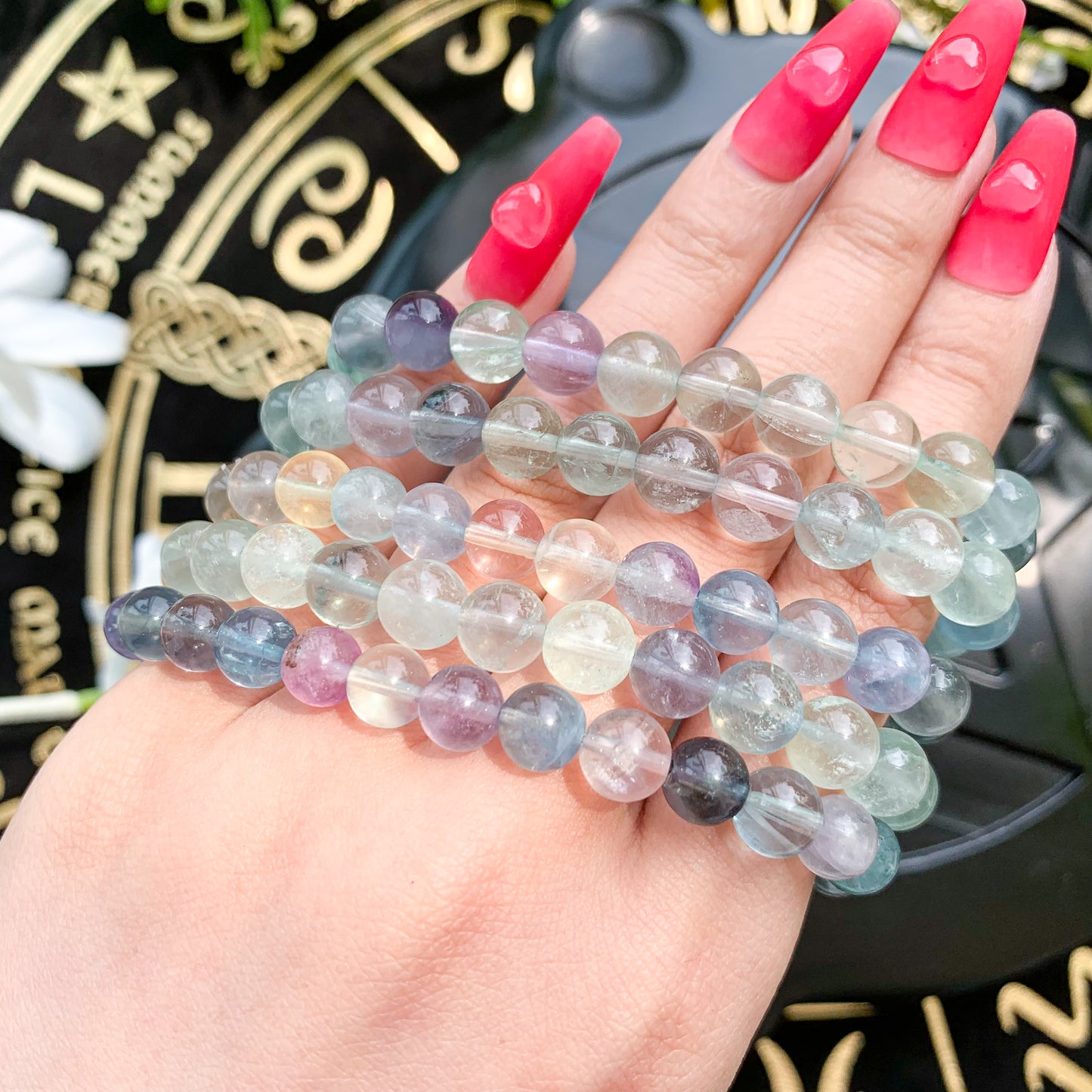 Natural Fluorite Beads Bracelet/Gemstone Jewelry/Beads Bracelet