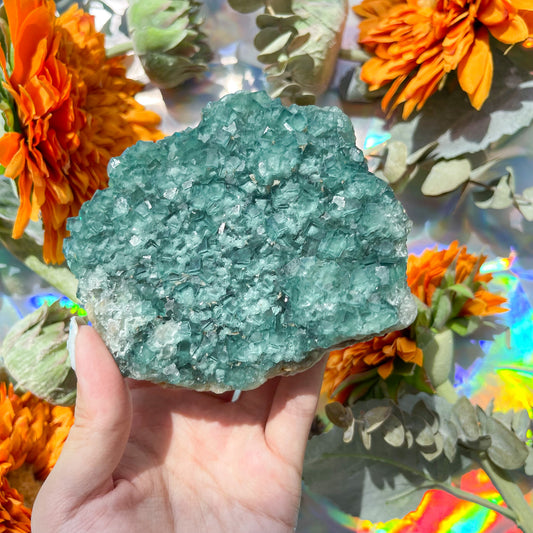Natural Raw Green Fluorite Specimen/Cubic Green Fluorite Specimen/Madagascar Fluorite Mineral Specimen