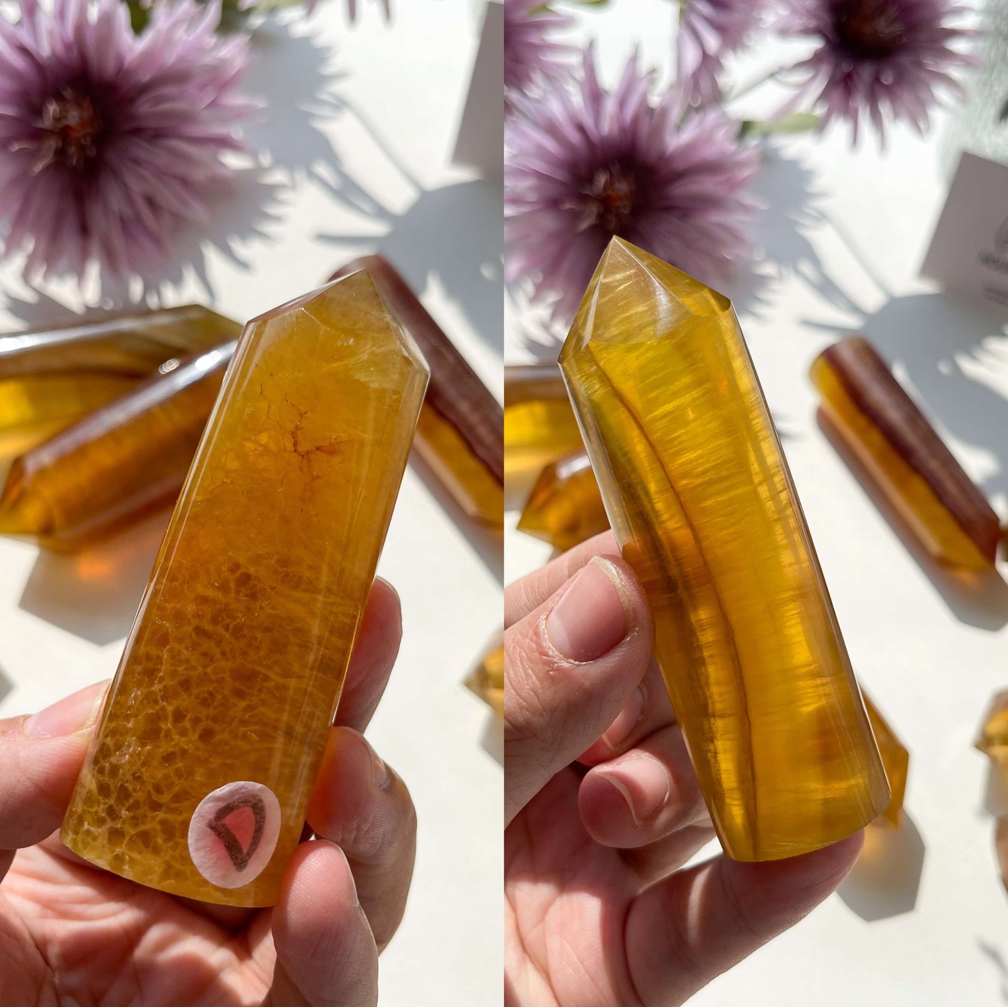 Yellow Fluorite Point Tower/Natural Yellow Fluorite Crystal Tower/High Quality Fluorite Obelisk/AAA