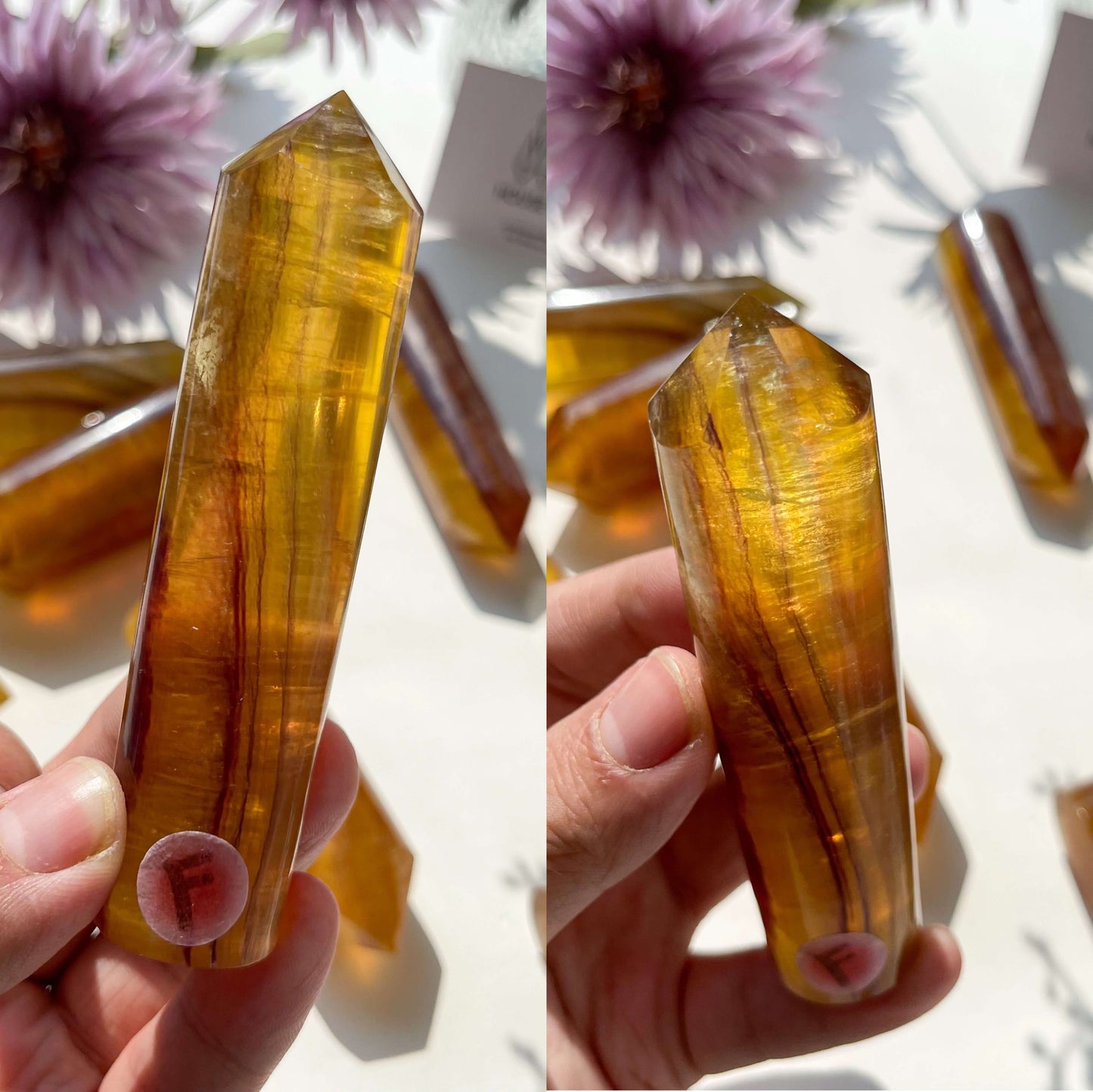Yellow Fluorite Point Tower/Natural Yellow Fluorite Crystal Tower/High Quality Fluorite Obelisk/AAA